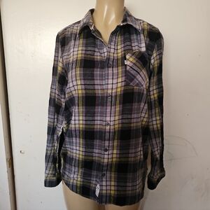 Shaun White Gray and Blue Plaid Shirt